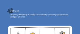 Gra logiczna - sudoku dla dzieci na niebieskim tle
