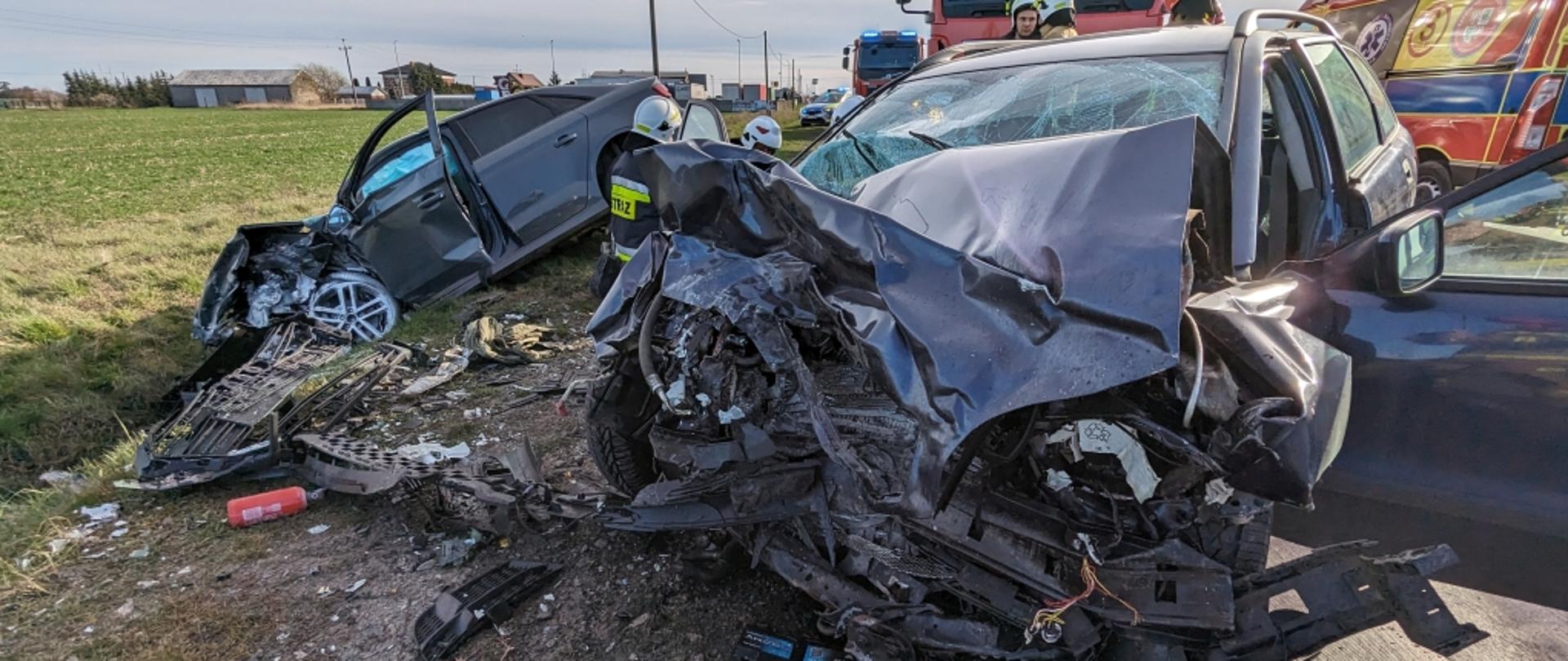 Wypadek drogowy w Młodzieszynie
