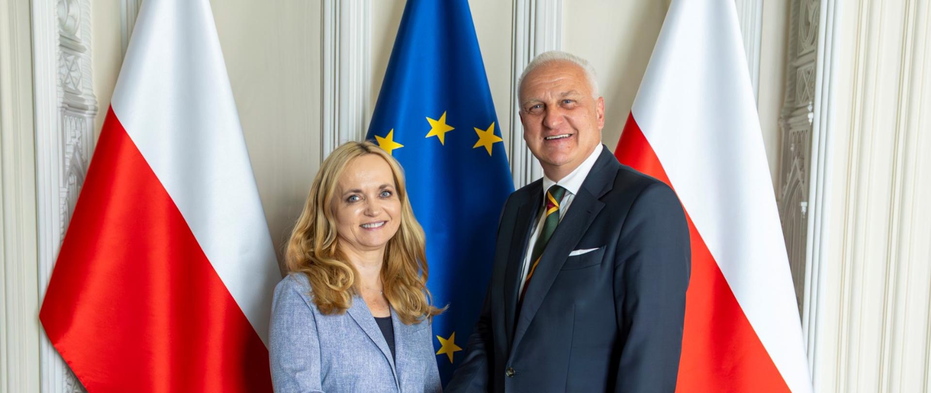 zdjęcie minister Jolanty Sobierańskiej-Grendy i wiceministra Jerzego Szafranowicza