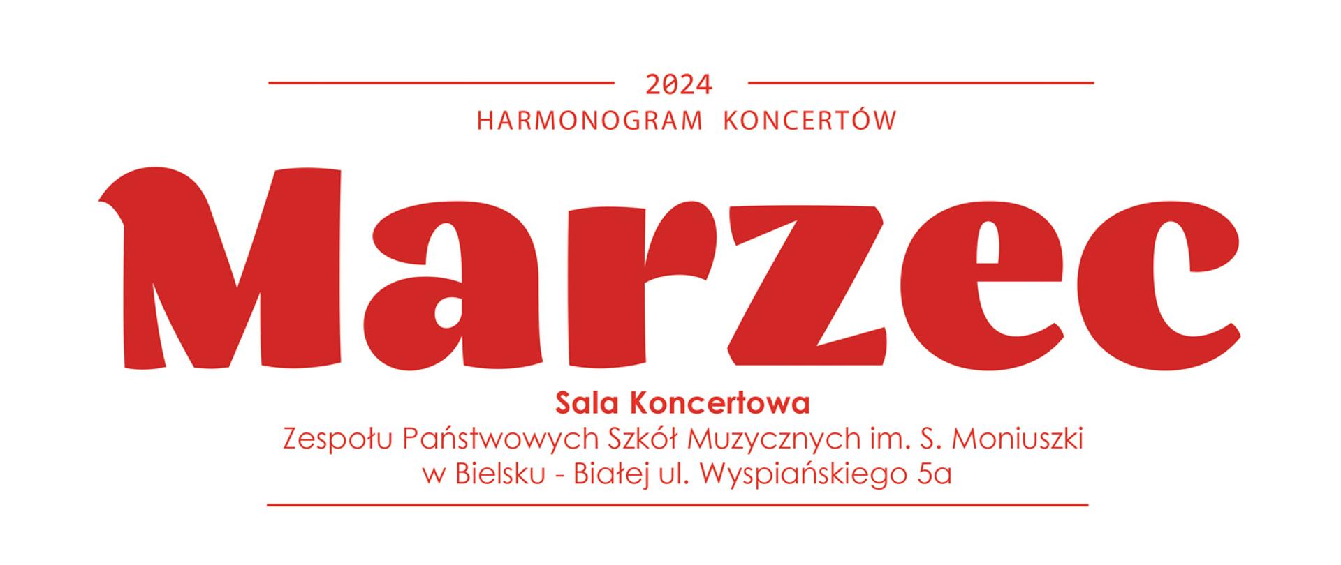 Harmonogram koncertów w sali koncertowej ZPSM w Bielsku-Białej marzec 2024