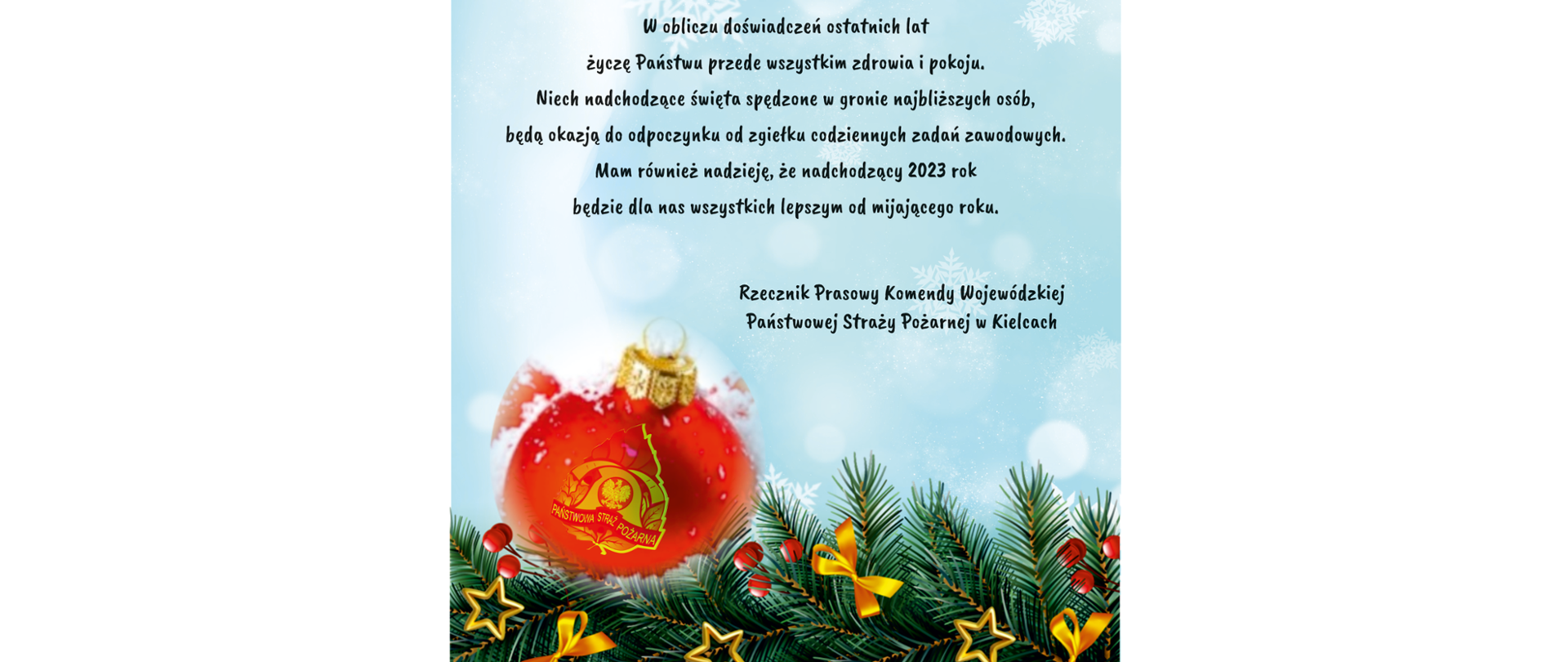 Życzenia KW PSP w Kielcach