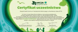 Certyfikat uczestnictwa w 31 akcji sprzątania świata