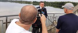 Briefing prasowy na terenie zbiornika Łąka