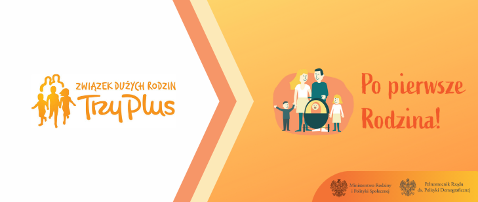 Logo konkursu Po pierwsze Rodzina! - logo Związek Dużych Rodzin Trzy Plus