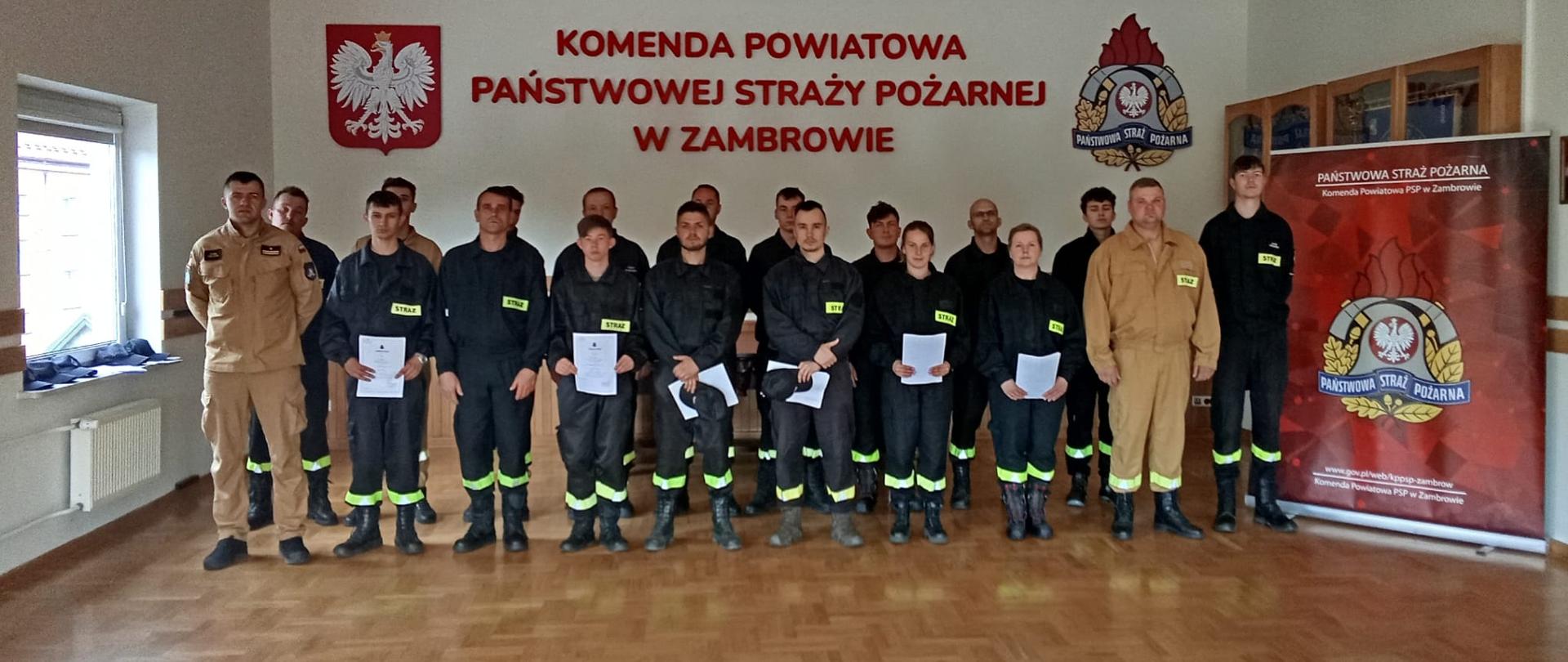 Zakończenie szkolenia podstawowego strażaka-ratownika OSP z terenu powiatu zambrowskiego