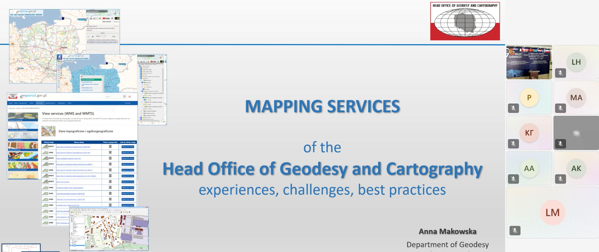 The illustration shows the introductory slide of the GUGiK presentation