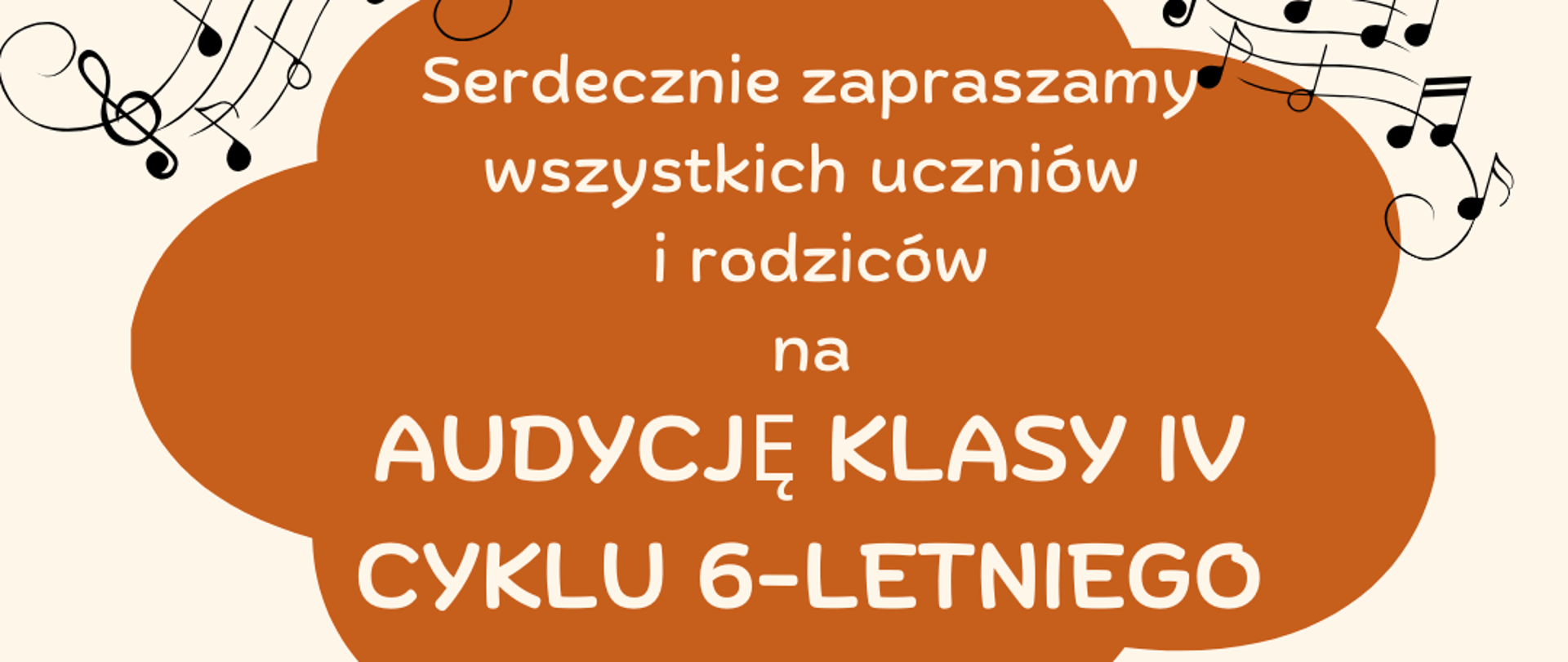 zdjęcie instrumentów orkiestrowych - ksylofon, kontrabas, harfa, beżowe tło, i białe napisy informujące o wydarzeniu