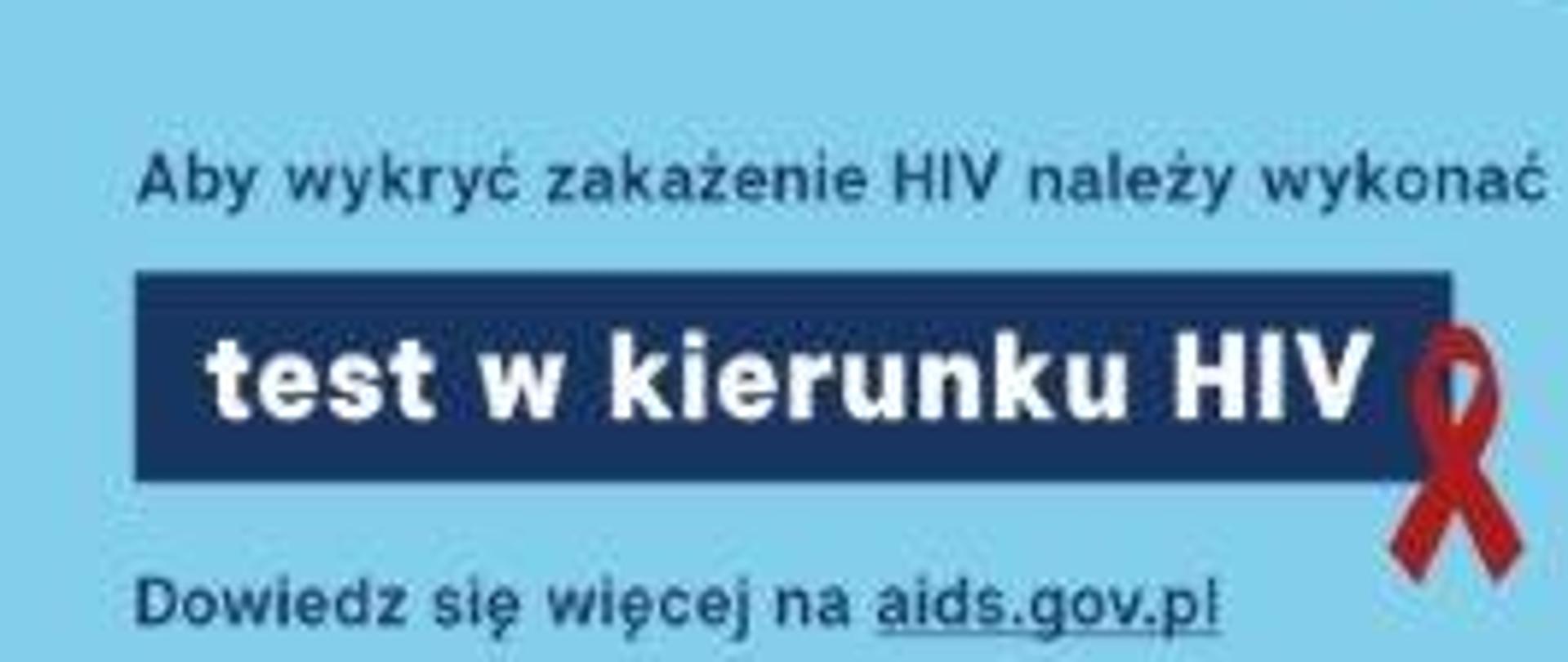 Niebieski Plakat kampanii " Czy wiesz że" Nie zarazisz się HIV na basenie