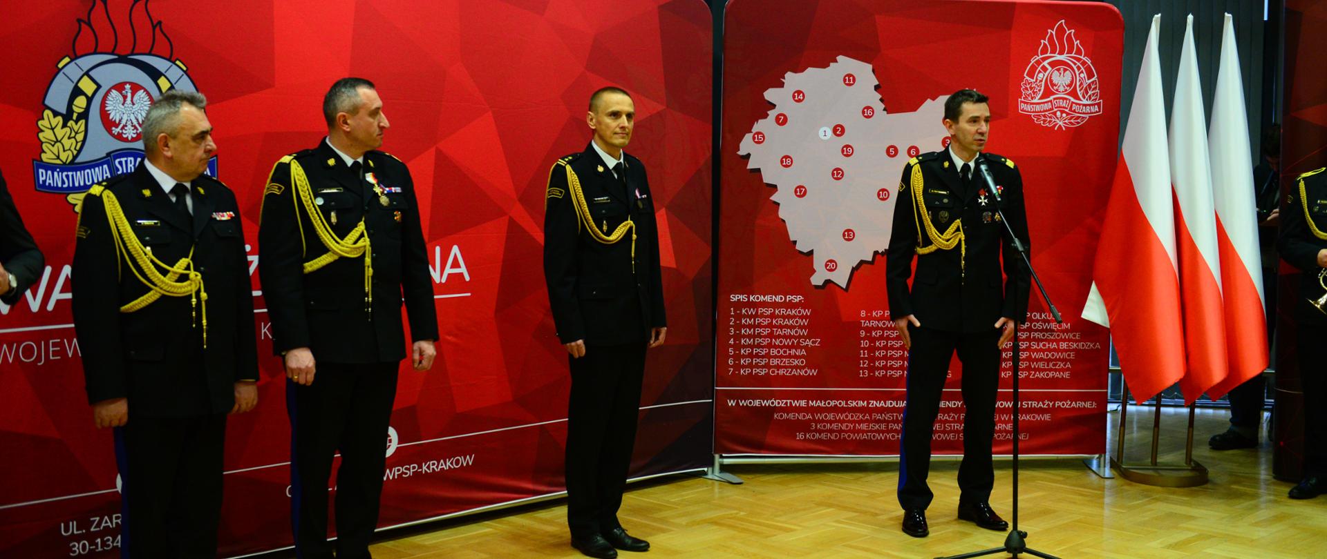 Uroczysta zmiana na stanowisku małopolskiego komendanta wojewódzkiego PSP