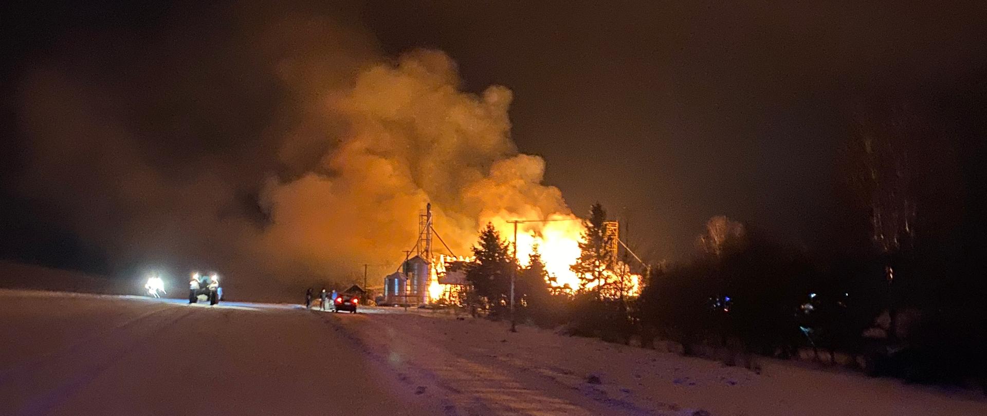 Pożar budynku gospodarczego w Galinach