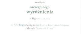 XIII Regionalny Konkurs Instrumentalny Muzyk Pierwsza Klasa, Biskupiec 22-23 listopada 2024, szczególne wyróżnienie w II grupie wiekowej, Katarzyna Wierzbicka
