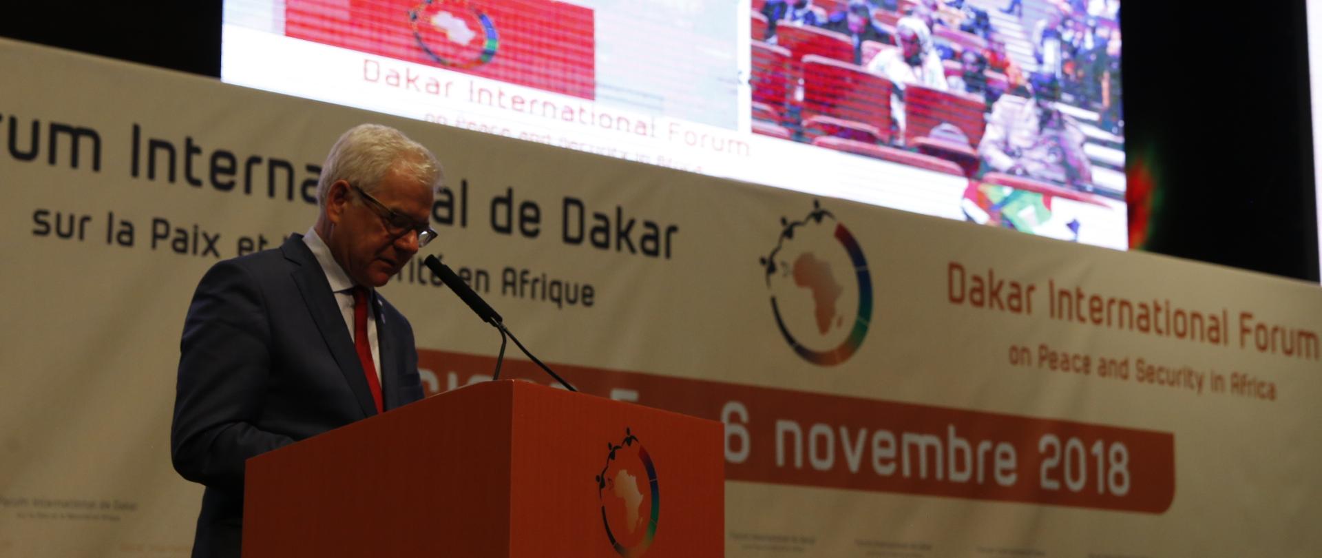 Minister Jacek Czaputowicz speech during Dakar International Forum on Peace and Security in Africa