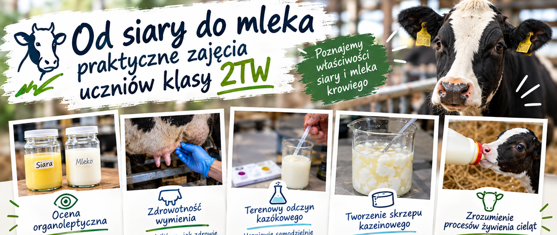 Od siary do mleka – praktyczne zajęcia uczniów klasy 2TW