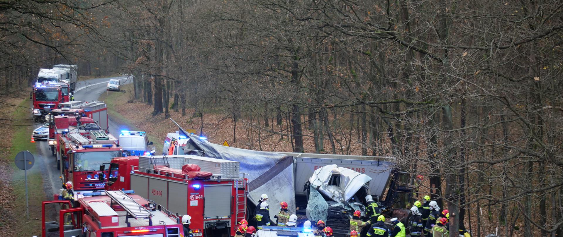 Wypadek samochodu ciężarowego