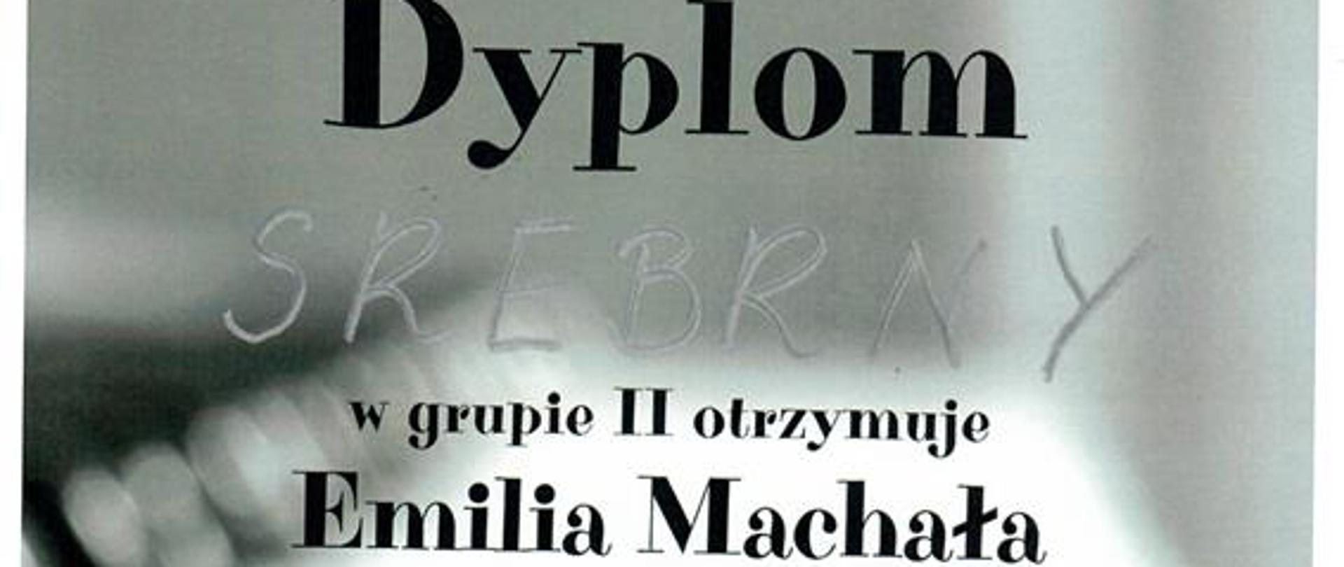 Dyplom SREBRNY dla Emilii Machała - I Śląskiego Festiwalu Pianistycznego im. W. Markiewiczówny w Tarnowskich Górach