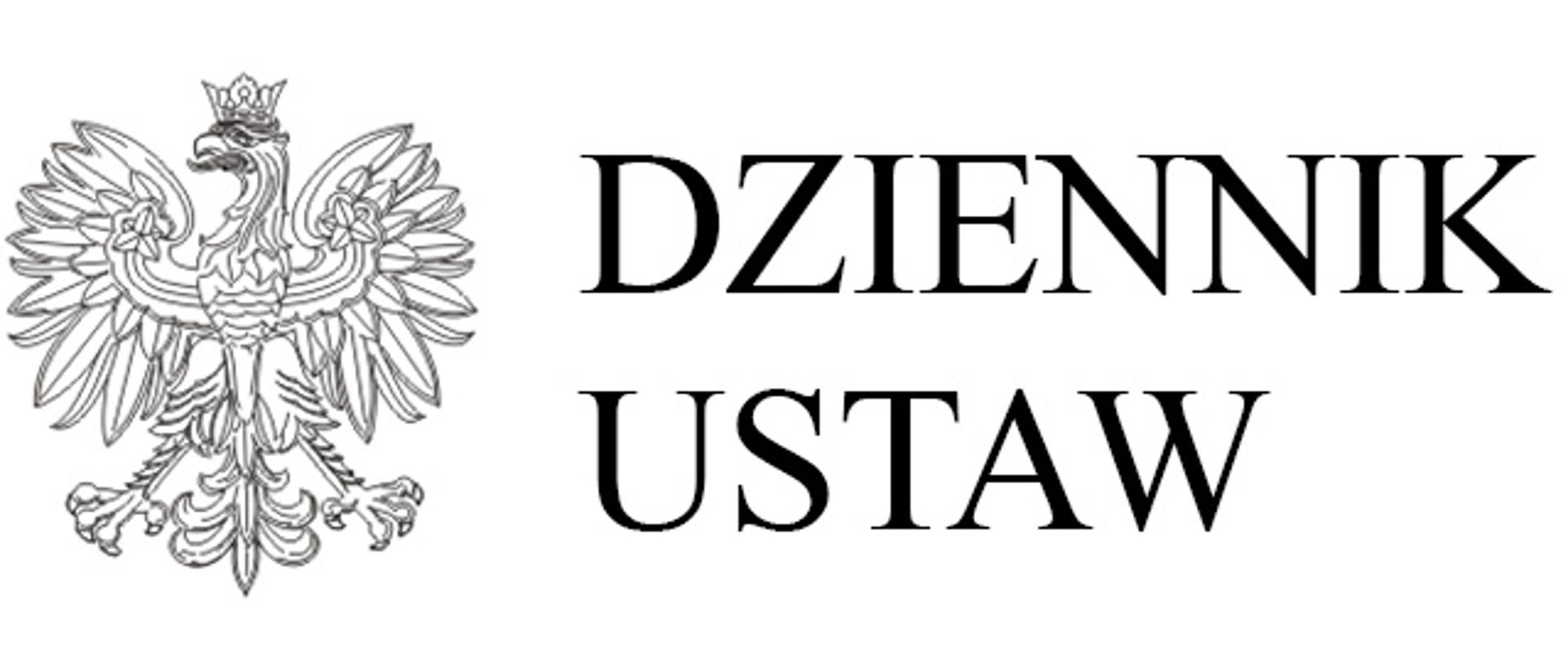 Napis dziennik ustaw z wizerunkiem orła z godła Polski obok napisu 