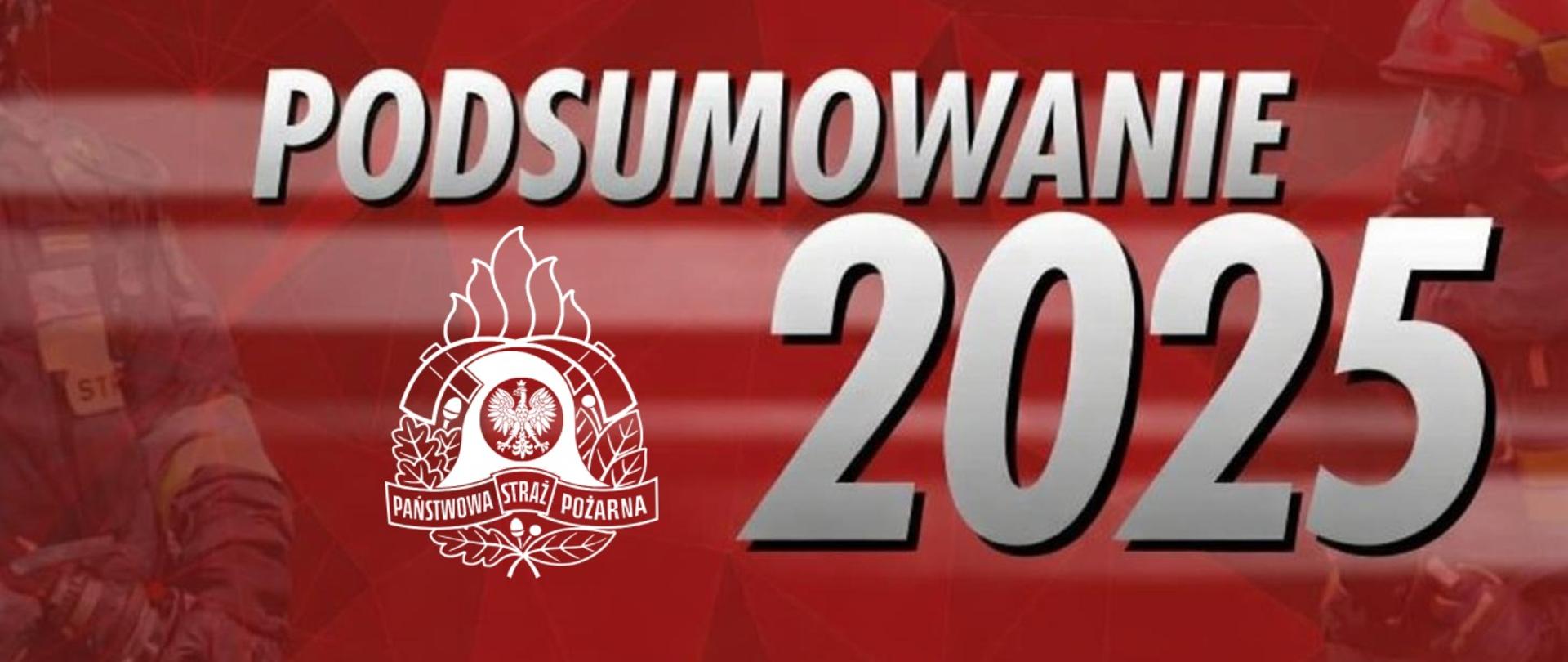 Zdjęcie przedstawia grafikę promocyjną podsumowującą rok 2025 dla Państwowej Straży Pożarnej (PSP) w Otwocku. Oto szczegóły:
🧯 Kompozycja wizualna
• Tło: Intensywnie czerwone, z geometrycznymi wzorami dodającymi dynamiki i nowoczesności.
• Postacie: Po lewej i prawej stronie widoczni są częściowo dwaj strażacy w mundurach bojowych, co symbolizuje gotowość i profesjonalizm służby.
• Centralny napis: Duży, biały tekst „PODSUMOWANIE 2025” przyciąga uwagę i jasno komunikuje temat grafiki.
• Emblemat PSP: Umieszczony poniżej napisu, zawiera:
o Białego orła – symbol narodowy Polski.
o Płomienie – nawiązanie do misji straży pożarnej.
o Liście laurowe – symbol zwycięstwa, zasługi i honoru.
🎯 Przekaz i cel
Grafika służy jako okładka raportu rocznego, materiał promocyjny lub zapowiedź publikacji dotyczącej działań PSP w 2025 roku.
