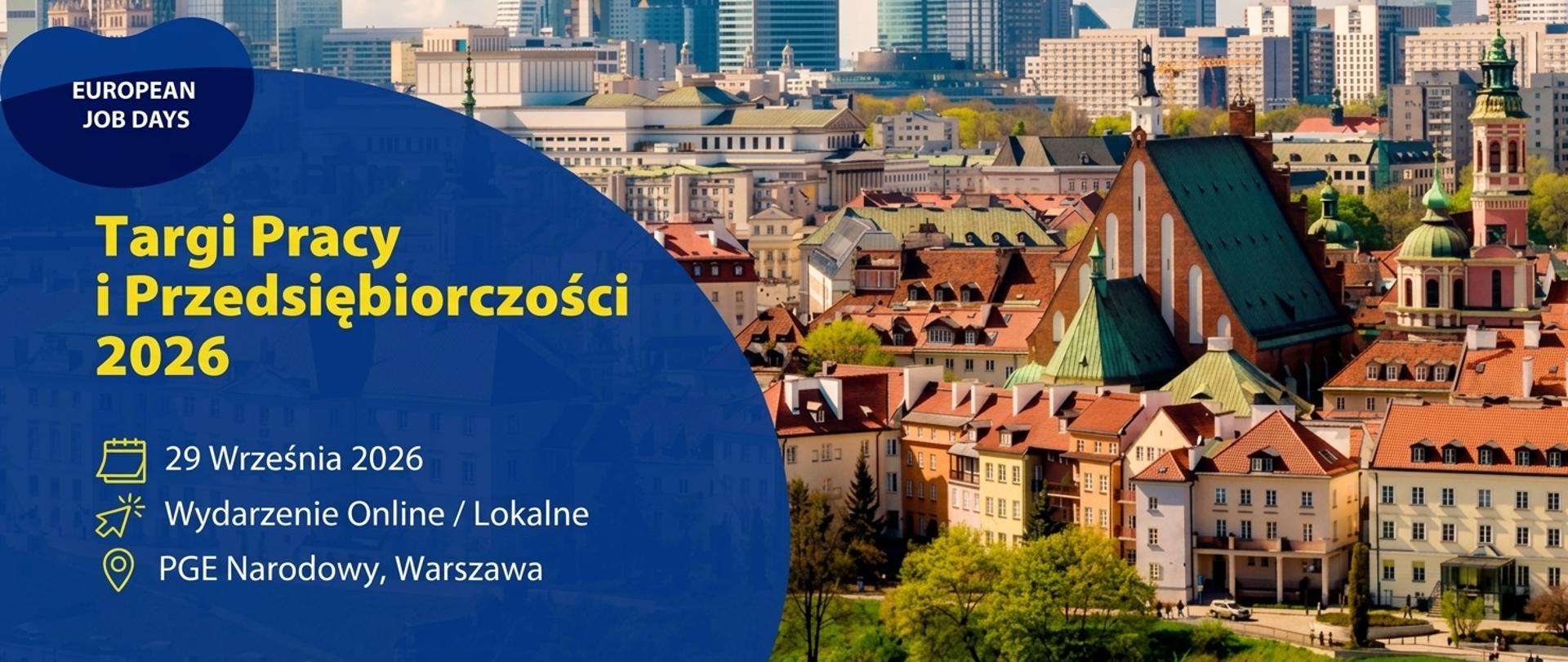 Grafika promująca Targi Pracy i Przedsiębiorczości