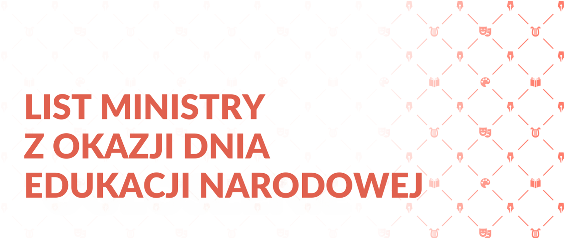 Banner z napisem "List ministry z okazji Dnia Edukacji Narodowej"