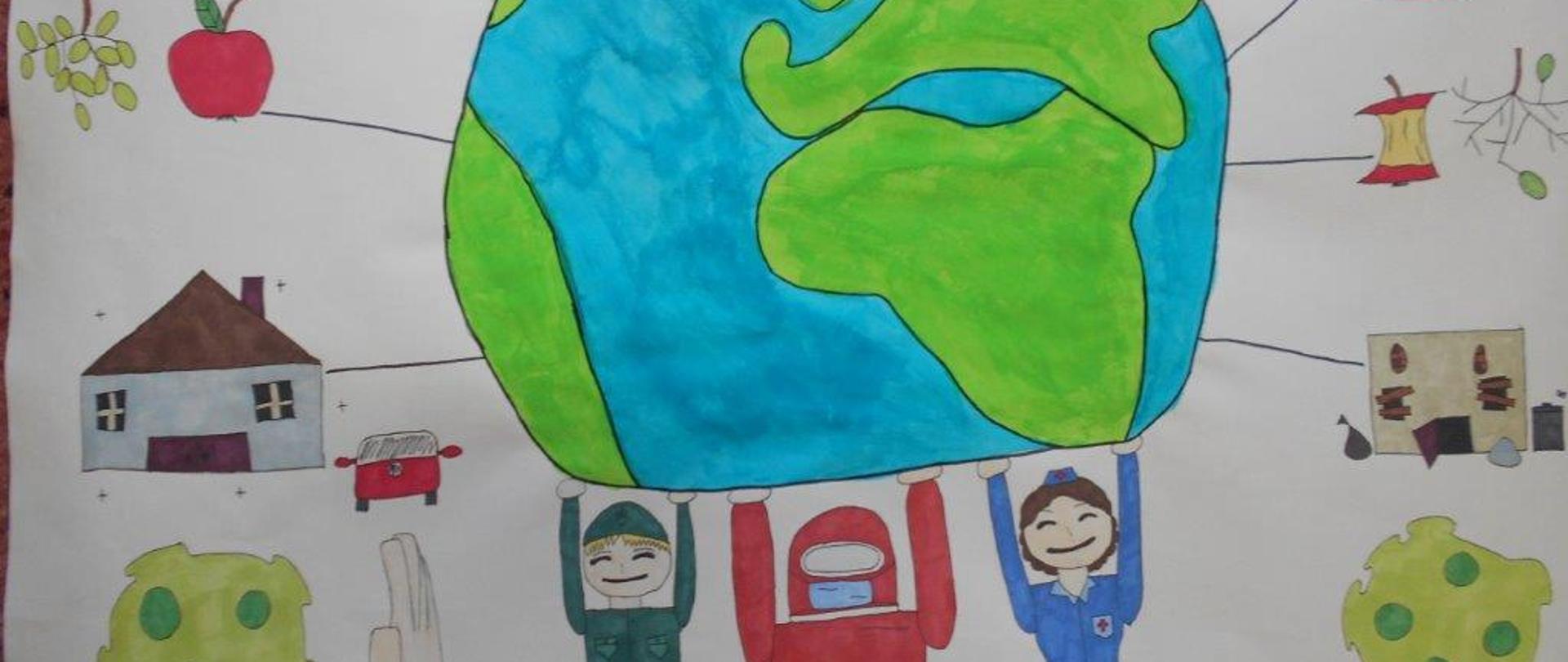 Konkurs Plastyczny „Budowanie sprawiedliwszego i zdrowszego świata” - praca 1 miejsce
