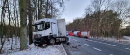 Zderzenie samochodu osobowego marki CITROEN C1 oraz samochodu ciężarowego marki MERCEDES ACTROS na 239. kilometrze drogi krajowej nr 11 na wysokości miejscowości Parkowo. 