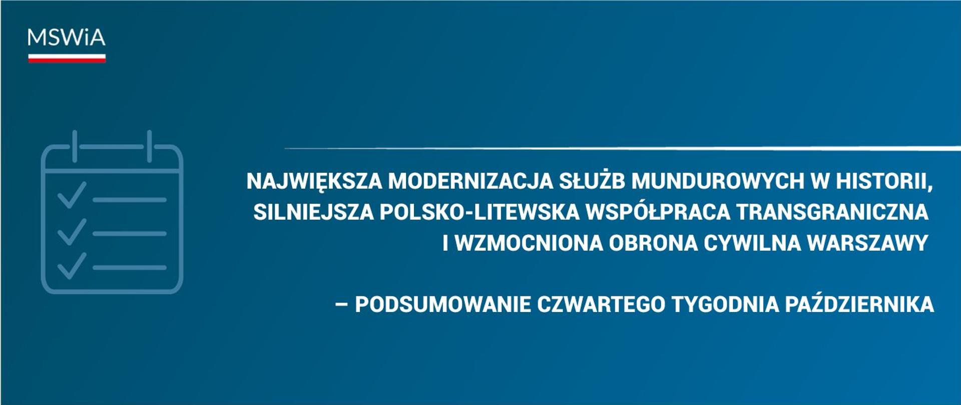 Podsumowanie czwartego tygodnia października