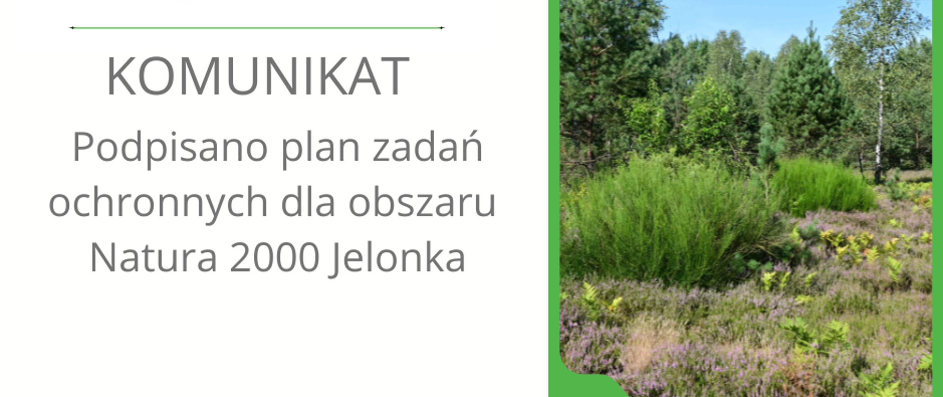 Podpisano plan zadań ochronnych dla obszaru Natura 2000 Jelonka