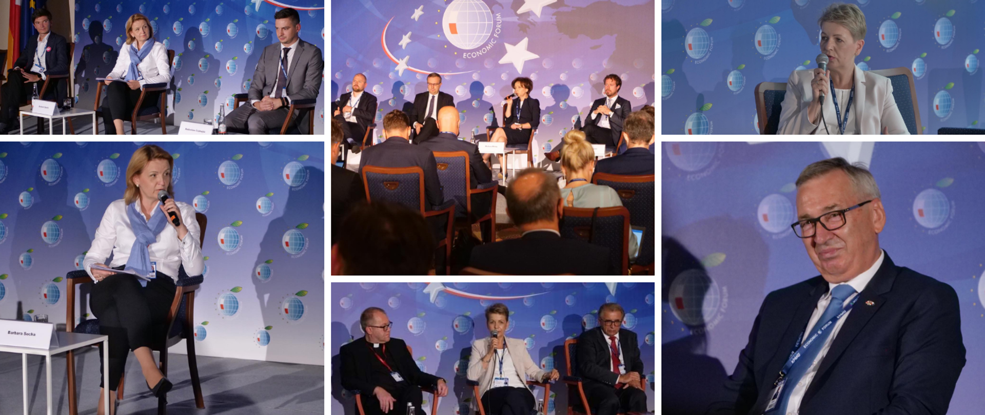 Kolaż zdjęć z Forum Ekonomicznego 