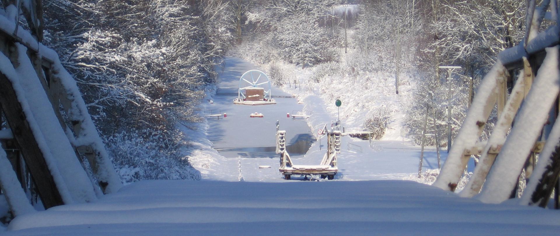 Kanał zima śnieg