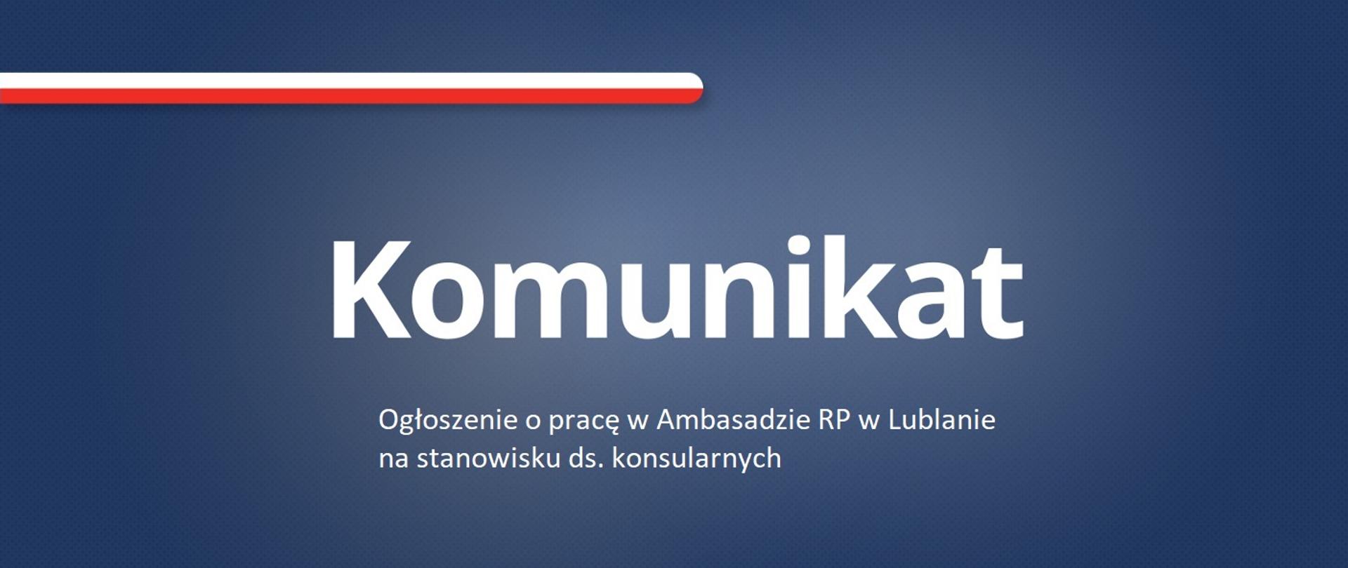 Ogłoszenie o pracę na stanowisku ds. konsularnych