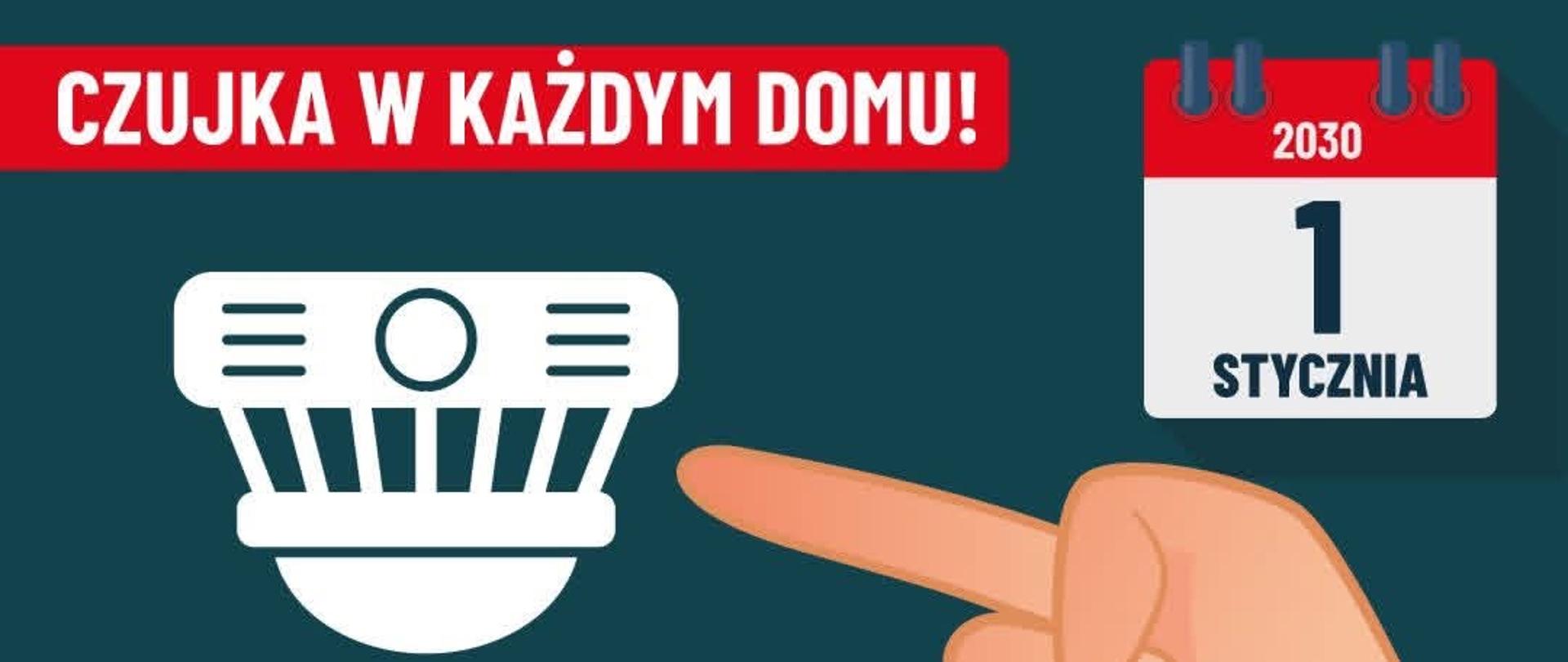 Na zdjęciu znajduje się plakat o tematyce czujek bezpieczeństwa