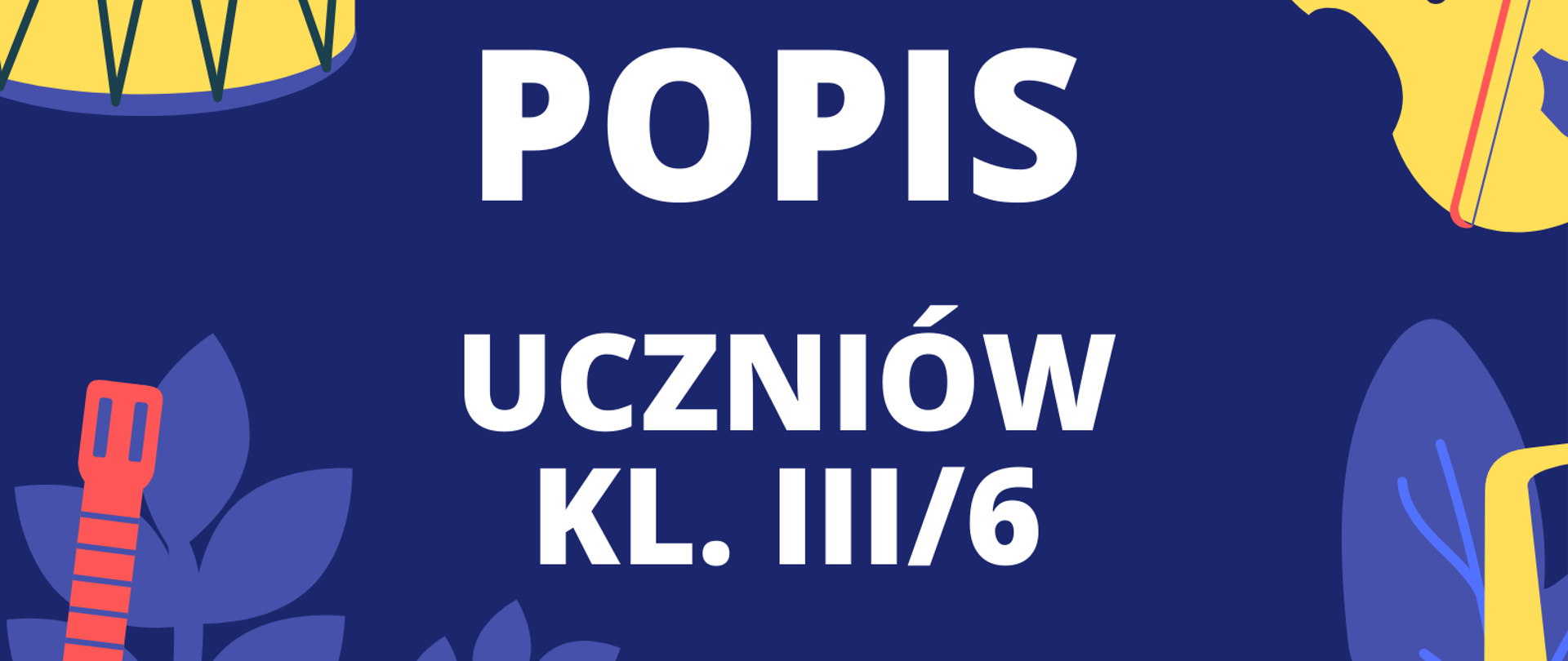 Plakat zawierający informacje o wydarzeniu - Popis uczniów klasy III c. 6 - letniego. Popis odbędzie się 14 grudnia 2022 r o godz. 16.30 w Sali Koncertowej szkoły. Na plakacie umiejscowione są grafiki instrumentów muzycznych pełniących rolę dekoracji. Dominują barwy biało-czarno-fioletowe. Na samej górze jest nagłówek informujący o roku jubileuszowym szkoły - 40 - leciu powstania placówki. 