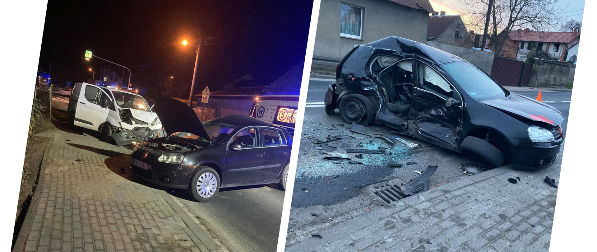 Wypadek dwóch pojazdów na drodze krajowej nr 24 w Kamionnie