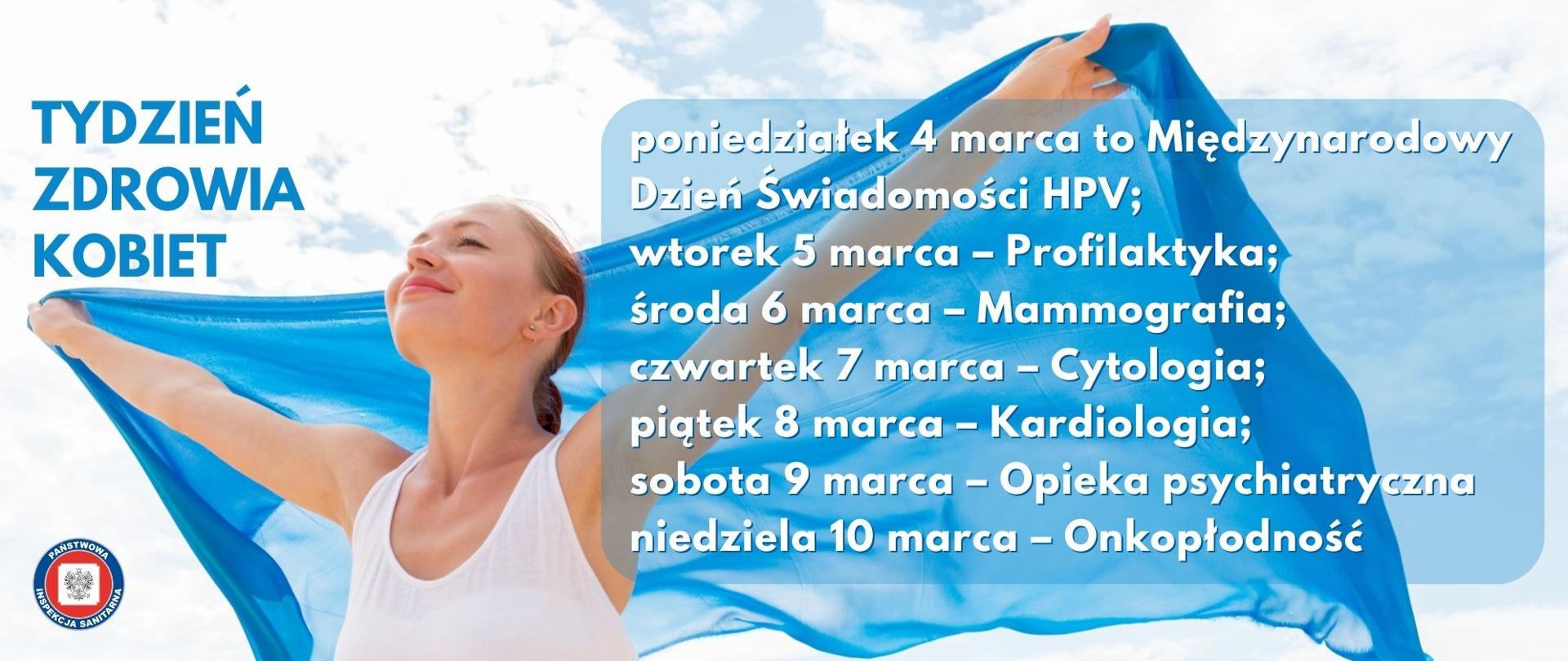 Kobieta z błękitnym szalem powiewającym na wietrze