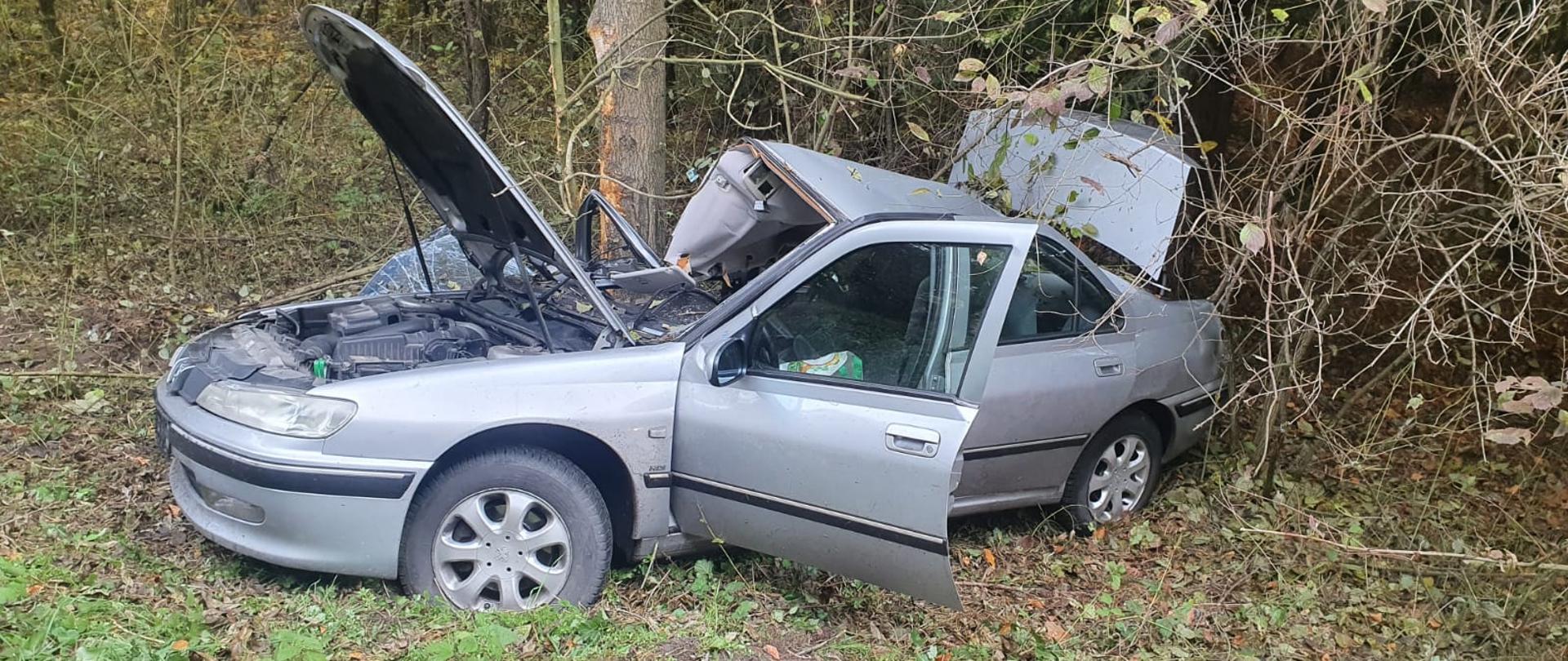 Samochód uderzył w drzewo