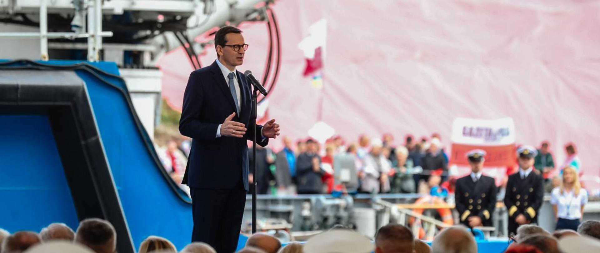 Premier podczas otwarcia Mierzei Wiślanej