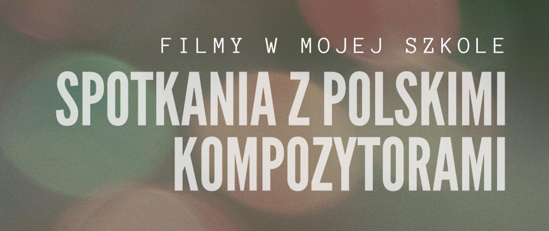 z lewej strony grafiki przedstawiające kolorowe szpule filmowe oraz kamery, z prawej strony informacje związane z projekcją filmu, całość na zielonym tle