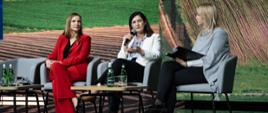 Wiceministra ds. UE Magdalena Sobkowiak-Czarnecka, Anna Skoczek, Joanna Kuciel-Frydryszak podczas debaty