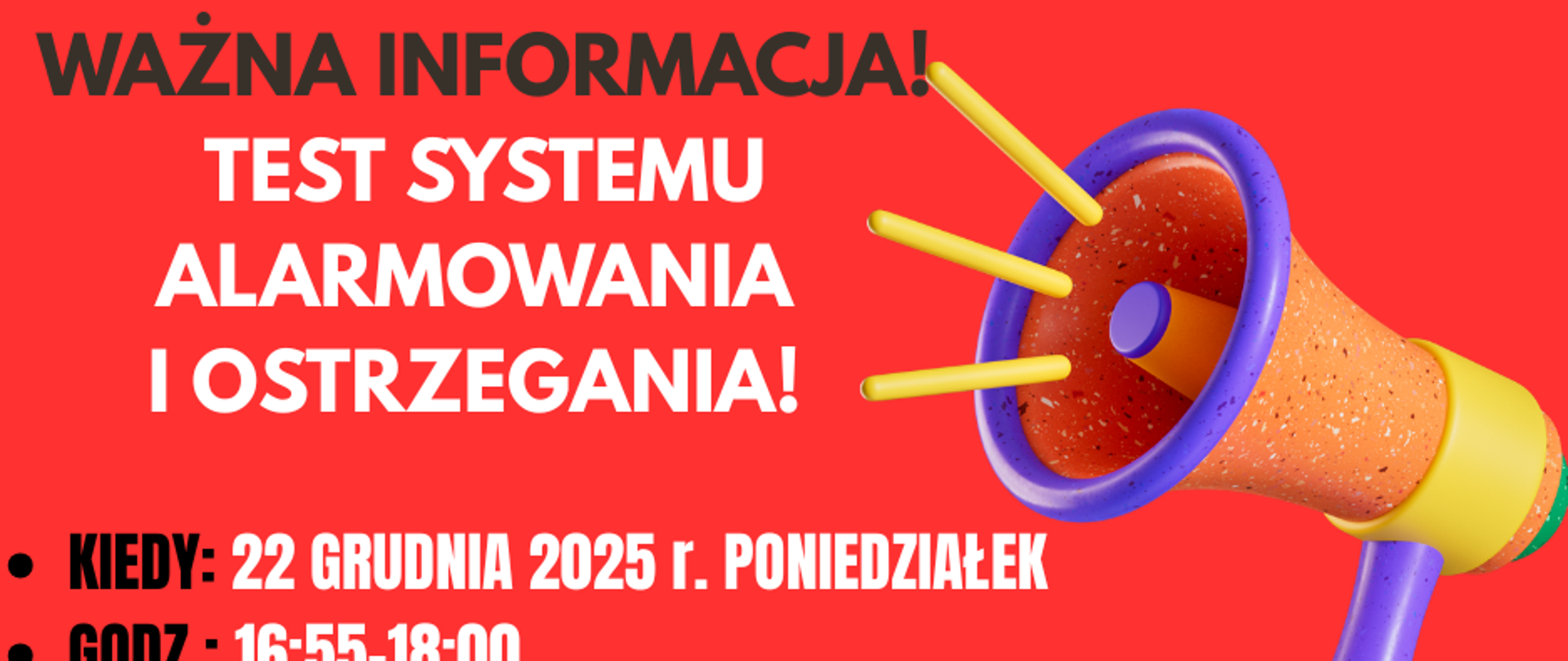 Test Systemu alarmowania i ostrzegania