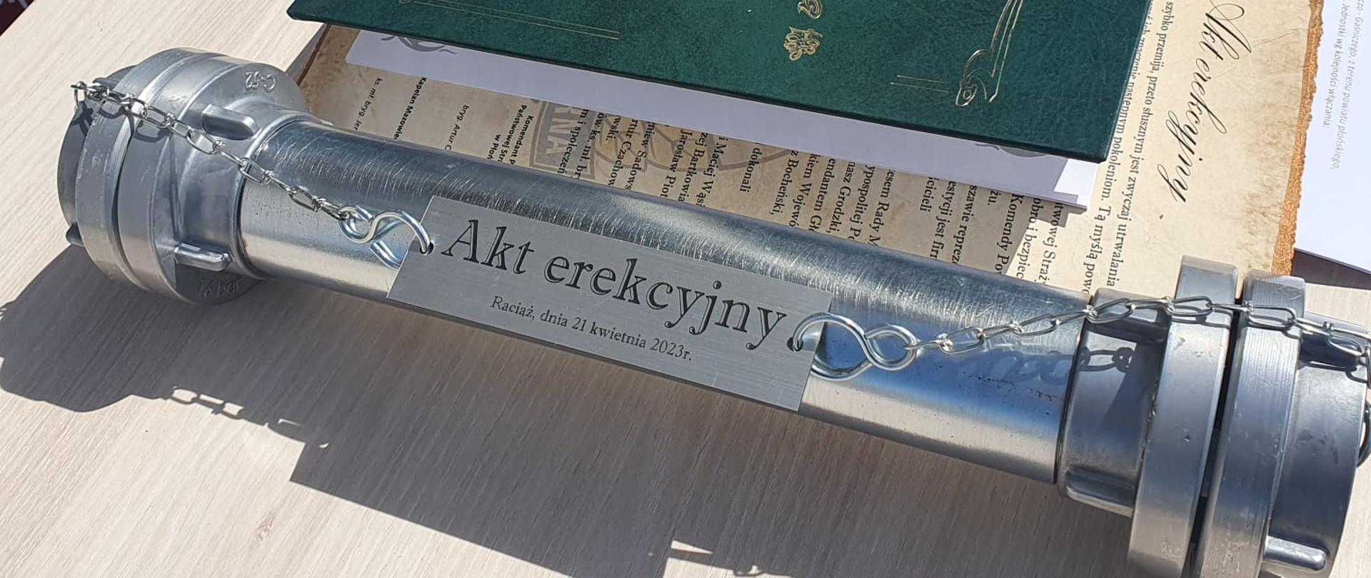 Wmurowanie i poświęcenie aktu erekcyjnego pod budowę JRG w Raciążu, włączenie jednostek OSP do KSRG oraz przekazanie sprzętu pożarniczego w powiecie płońskim