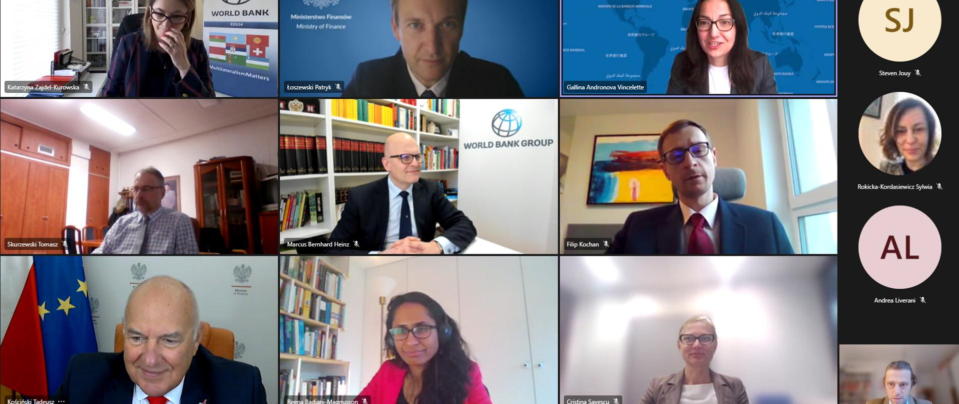 Uczestnicy wideo konferencji.