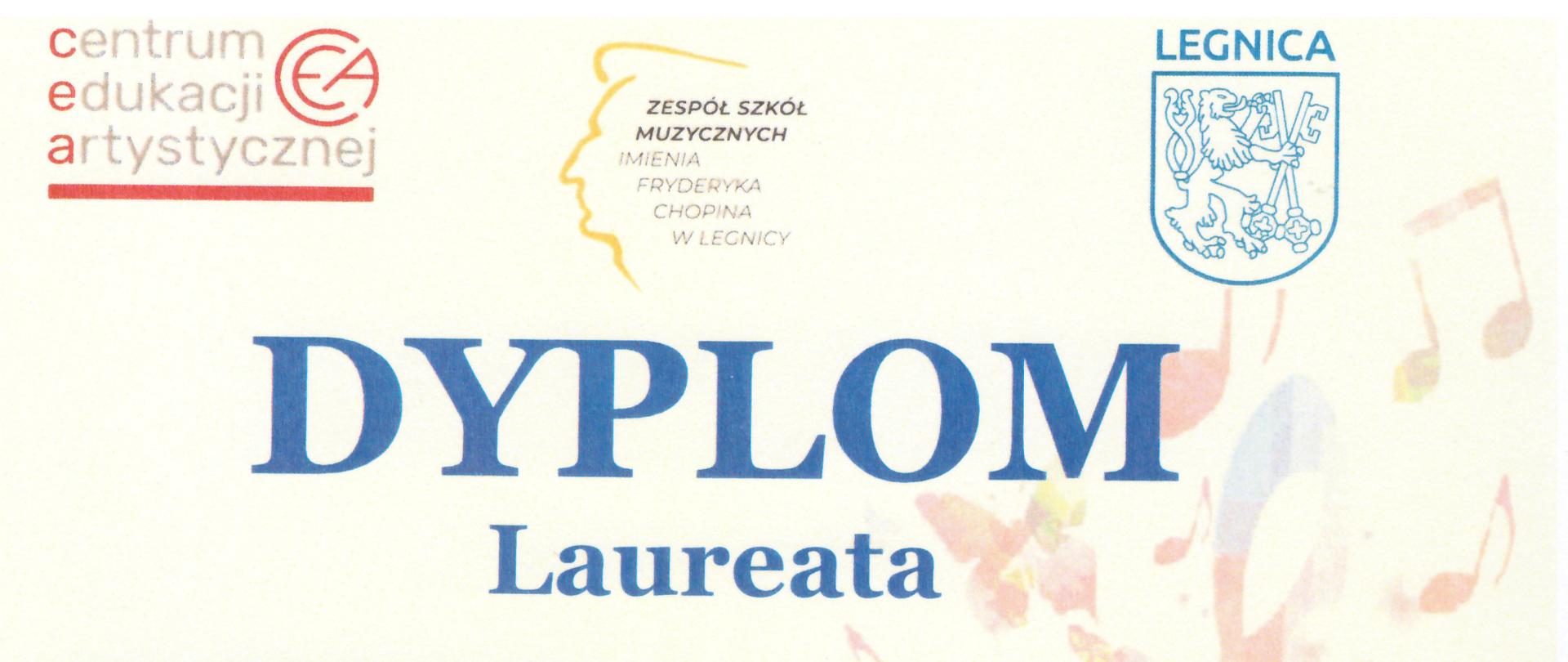 Dyplom laureata na beżowym tle przyznany Dominice Czempik za zdobycie III miejsca ex aequo w grupie I w VII Ogólnopolskim Konkursie Obojowo-Fagotowym