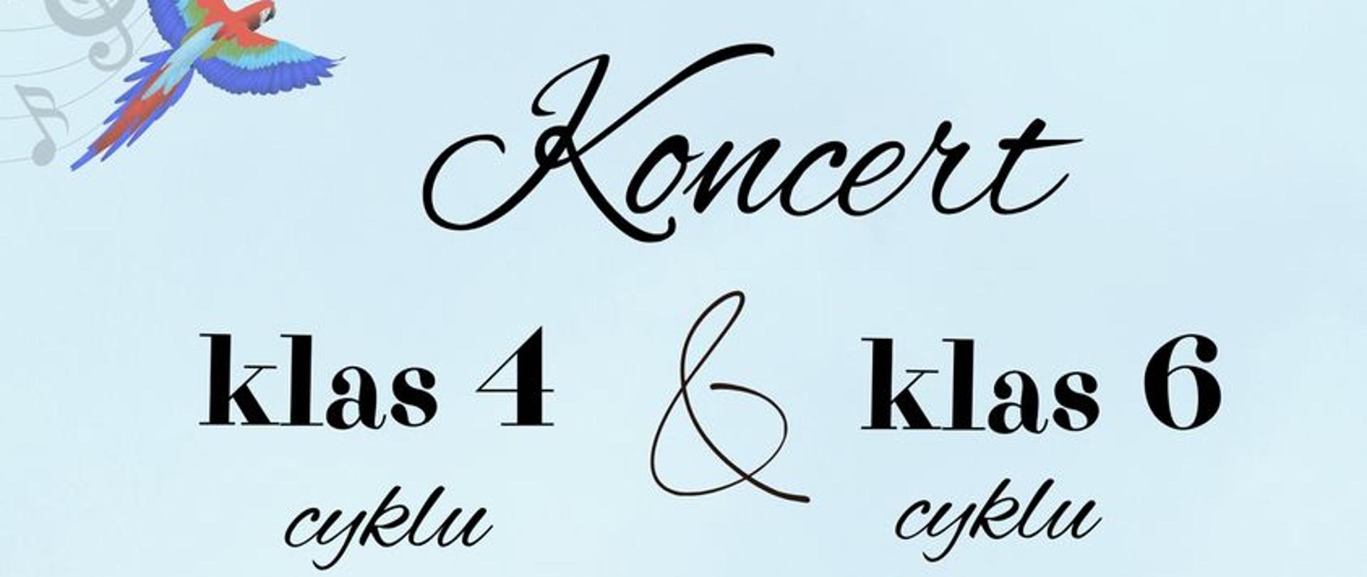 Zawartość jak w treści. Tło bladoniebieskie. U góry i dołu rysunki ptaków i nut.