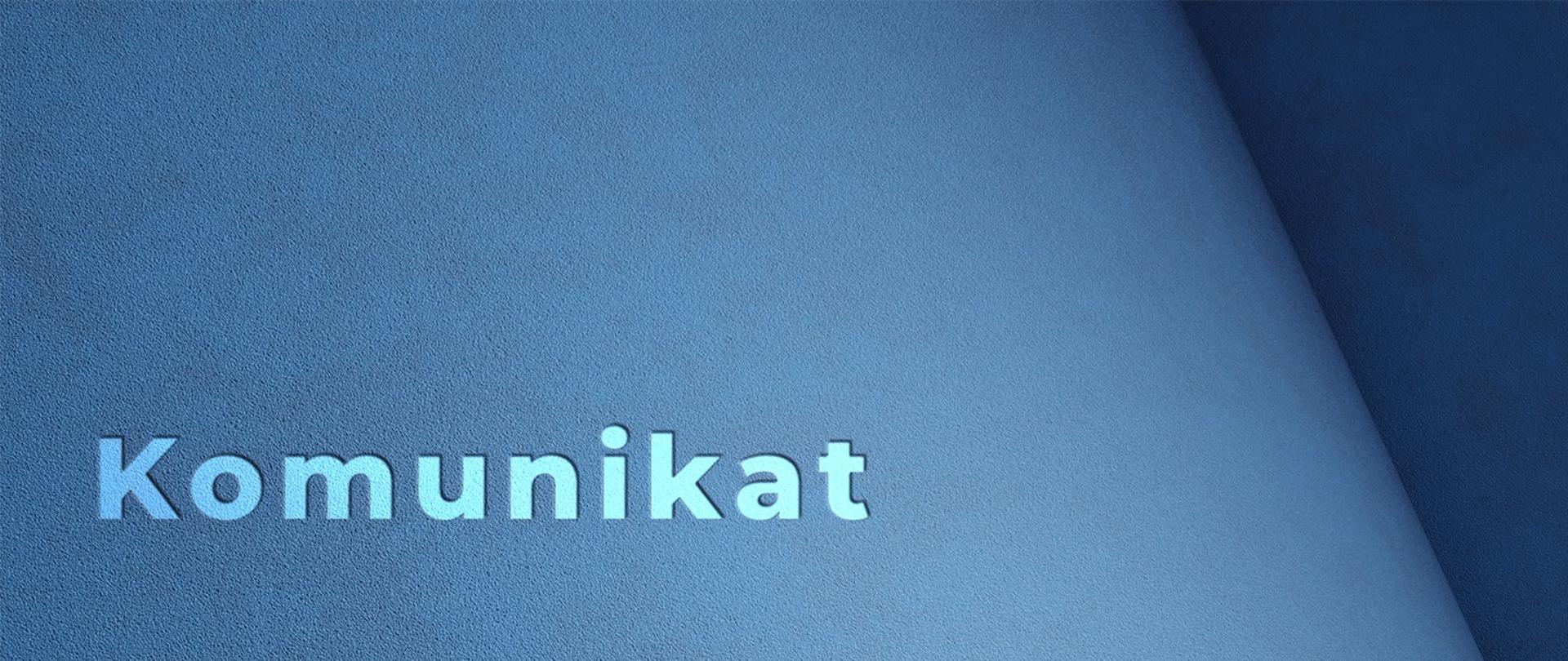 Na grafice jest napis "komunikat"