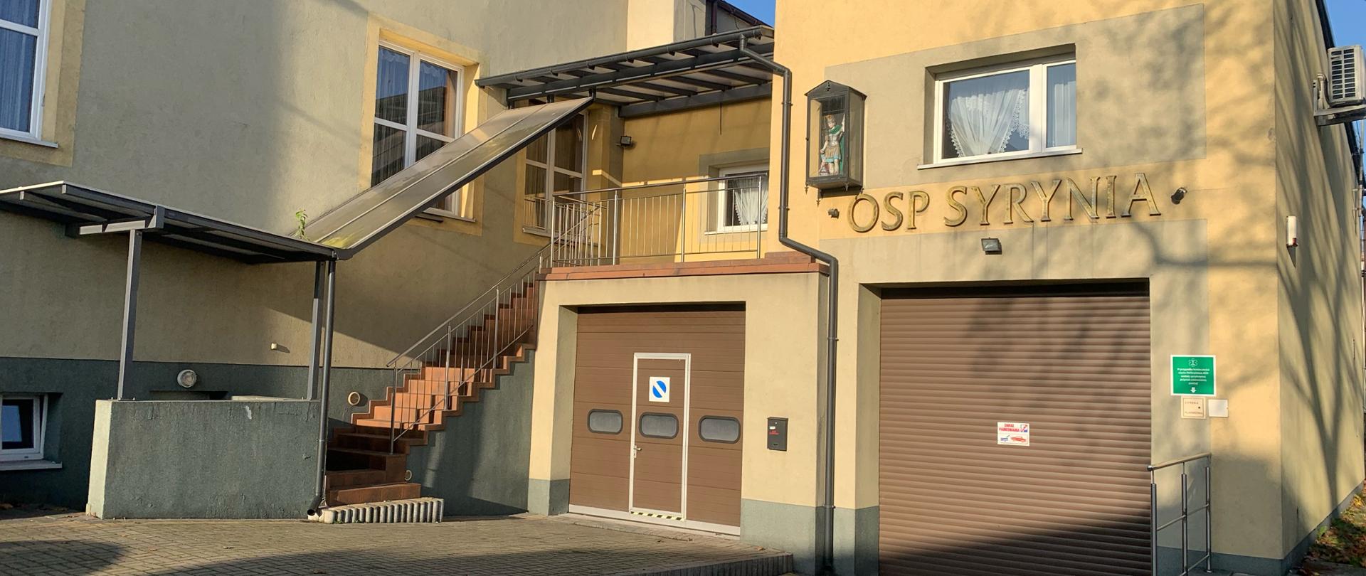 Zdjęcie prezentuje budynek jednostki OSP Syrynia