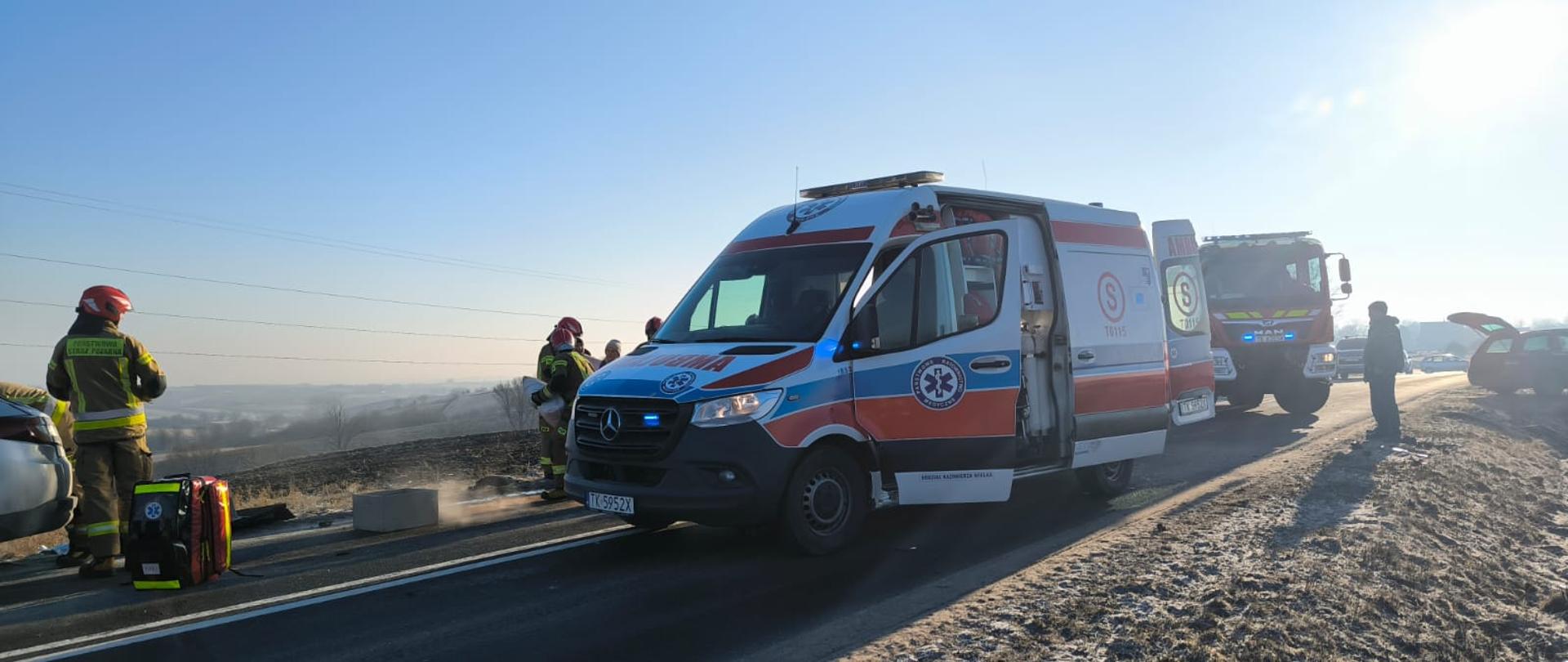 Wypadek drogowy w miejscowości Czarnocin – powiat kazimierski