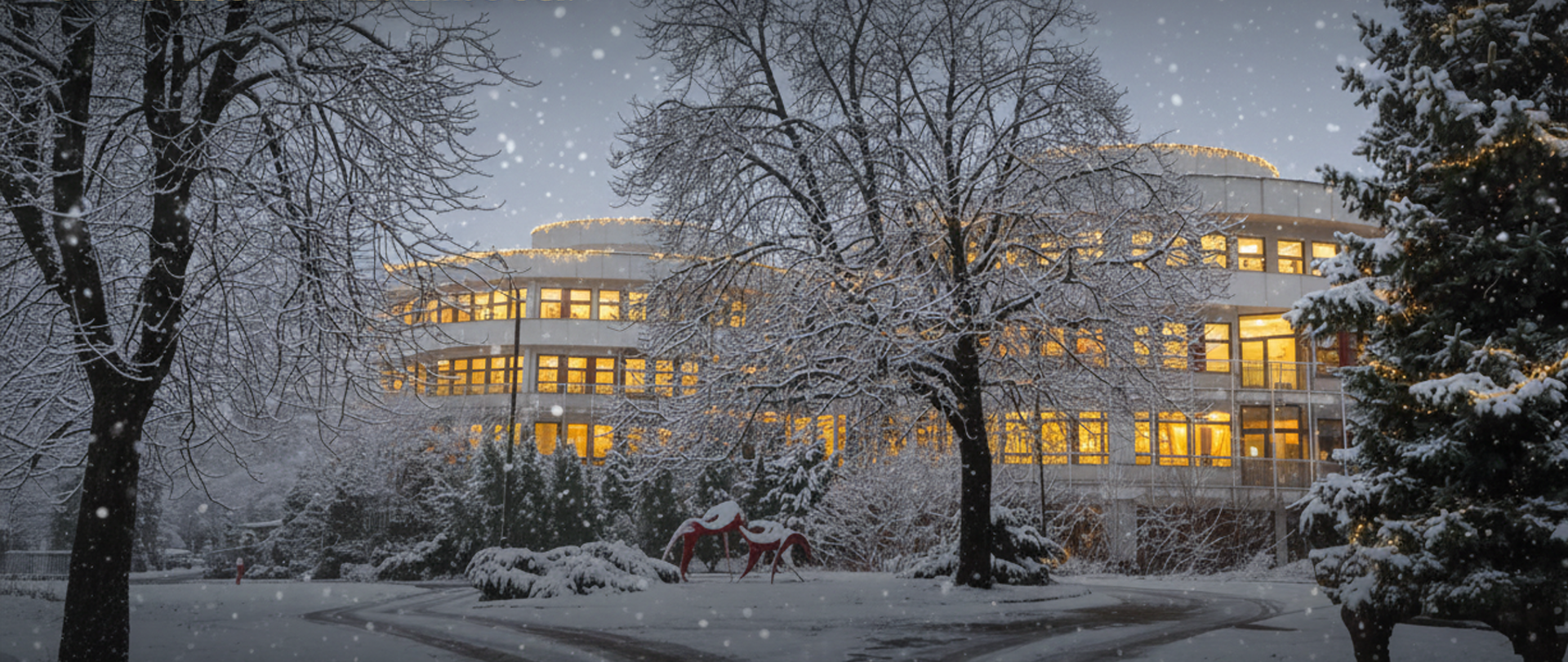 budynek szkoły zimą 