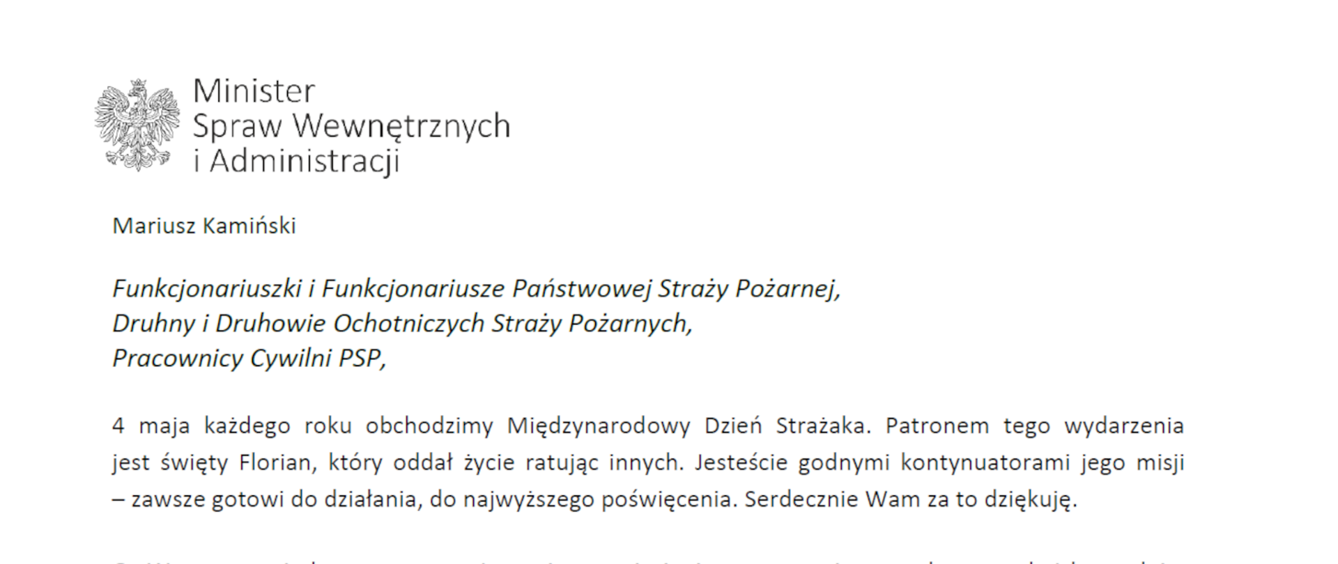 Życzenia - dzień strażaka