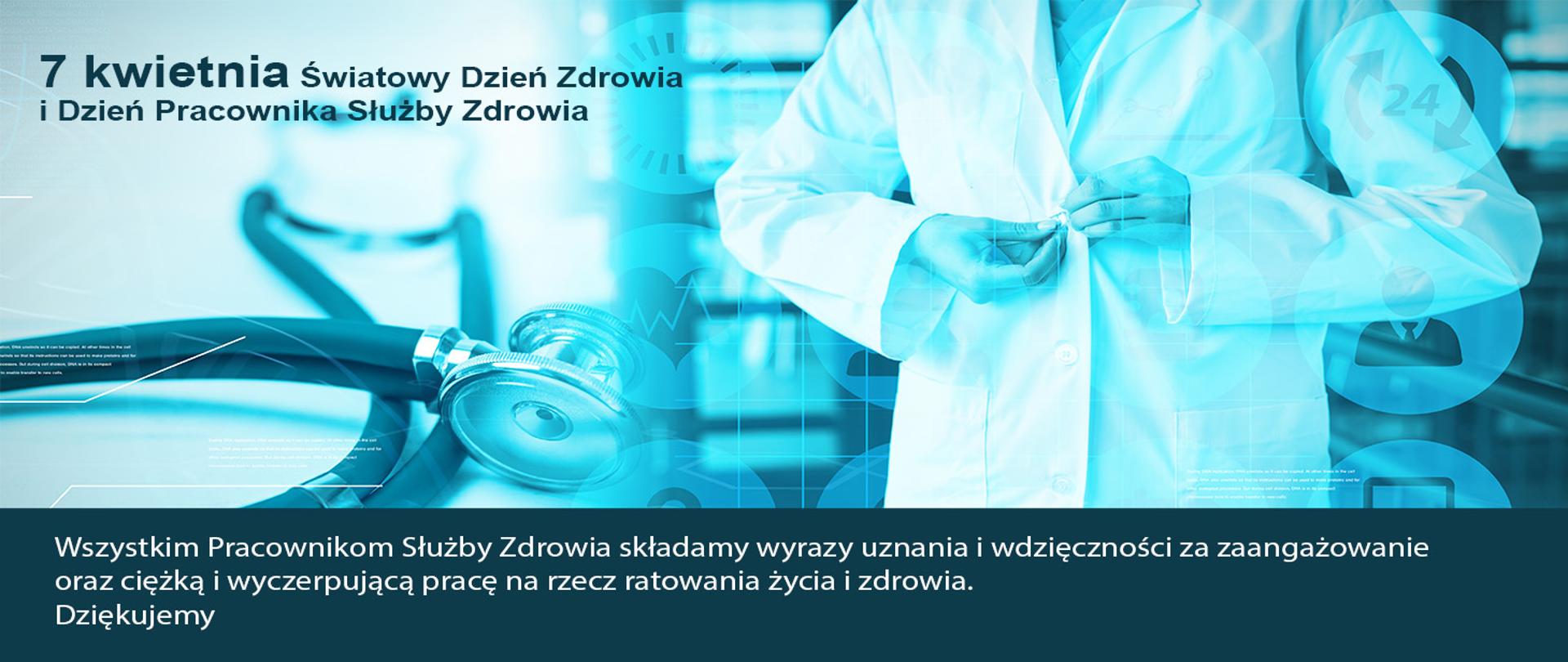 7 kwietnia Światowy Dzień Zdrowia i Dzień Pracownika Służby Zdrowia, Wszystkim Pracownikom Służby Zdrowia składamy wyrazy uznania i wdzięczności za zaangażowanie oraz ciężką i wyczerpującą pracę na rzecz ratowania życia i zdrowia.
Dziękujemy, na zdjęciu lekarz zakładający fartuch