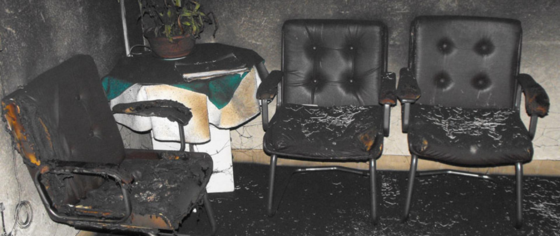 Widok spalonego pokoju